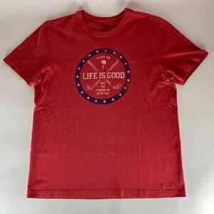 Life Is Good Red May The Course Be With You Crusher Tee Shirt Mens Large